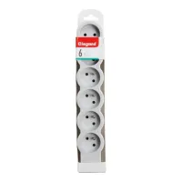 Multiprise extra-plate équipée de 6 prises 2P+T 16A 3680W à câbler - blanc  1.5M
