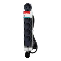 Rallonge multiprise extra-plate équipée de 6 prises  avec cordon longueur 3m - noir 