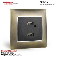 PRISE DOUBLE USB  ZINNIA METAL ZINC ALLOY