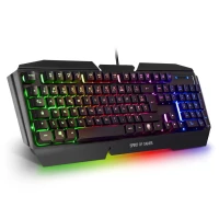 Clavier Gamer Semi-Mécanique Anti-Ghosting Rétro-Éclairage Rgb Usb Pro-K5 SPIRIT OF GAMER