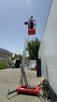 Nacelle élévatrice mono-mât en aluminium 