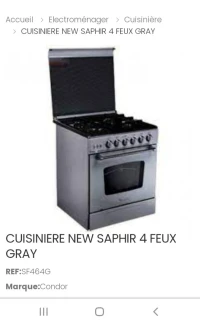 Cuisinière new saphir 4 feux inox
