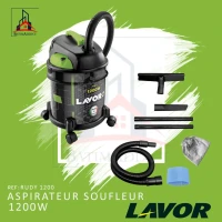 ASPIRATEUR SOUFFLEUR- EAU ET POUSSIÈRE 20L 1200W LAVOR RUDY 1200 S  