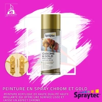 PEINTURE EN SPRAY CHROME & GOLD EFFECT COULEUR GOLD SPRAYTEC