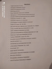 Lot des consommables plusieurs marques d'origine Panasonic Ricoh kyocera mita les finisher 