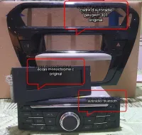 autoradio/bluetooth avec ecron monochrome c +cadre originale peugeot 301