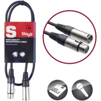 Stagg Câble Microphone XLR - XLR de Haute Qualité - Noir
