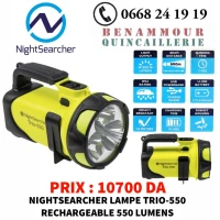 NIGHTSEARCHER LAMPE TRIO 550 RECHARGEABLE 550 LUMENS 