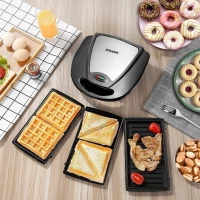 SONASHI Grill gaufrier et panineuse 3En1 760w SSM-861