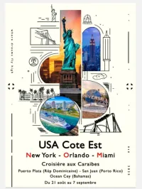 USA coté EST New York/ Orlando/ Miami et croisière MSC WORLD AMERICA été 2025  (18 jours) 