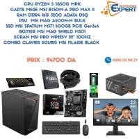 RYZEN 5 5650G MPK CM B450M-A RAM 16G PSU A500N-H SSD 500GB PCIE BOITIER M301 ECRAN MP225V COMBO MSI 