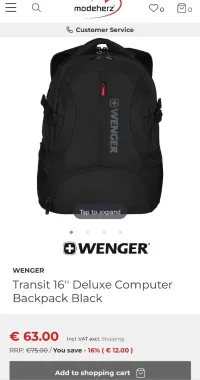TRANSIT DELUXE 16 SAC À DOS ORDINATEUR PREMIUM