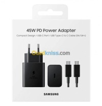 شواحن-وكابلات-samsung-power-adapter-pd-45-watt-type-c-5a-chargeur-ultra-rapide-noir-بسكرة-الجزائر