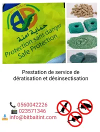 Prestation de service 2D; dératisation et désinsectisation .