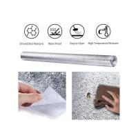 Papier Adhésif Aluminium Résistant Au Feux-Eaux-Huile Pour Cuisine (2Mx60Cm)