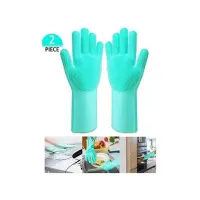 Gants Magique En Silicone - Brosse De Nettoyage Multifonctions - Vert