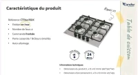 Plaque de Cuisson CONDOR Encastrable Inox 4 Feux Rigati1