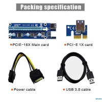 Connecteur de cable ruban PCIE 4.0 X16 (vendu) / et un Riser USB 3.0