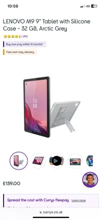 LENOVO Tab M9 9" Tablet With Silicone Case - 32 GB, Arctic Grey Lenovo Tablet M9
