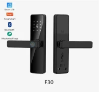 serrure de porte intelligente TUYA + Bluetooth Empreinte, Code, Carte et Clé
