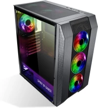Spirit of Gamer Rogue VI - Boitier PC Gamer ATX Verre Trempé - 4 Ventilateurs LED RGB