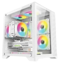 VORTEX SPECTRE - BOITIER MOYEN TOUR ATX - VERRE TREMPÉ - 360 MM -4 FAN ARGB - AIRFLOW - WHITE