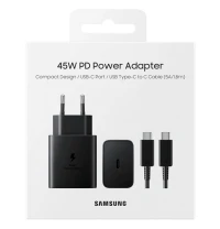  Samsung Power Adapter PD 45 Watt - Type-C  5a - Chargeur ultra rapide Noir -   