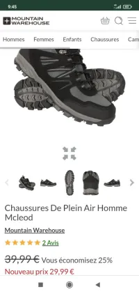 chaussure de randonnée mountain warehouse marque anglaise