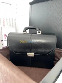 Valise et cartable en cuir 