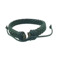 Bracelet en Cuir Artisanal - Fait Main Motifs Berbères Authentiques Cuir Naturel Tanné au Plantes