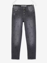 Vertbaudet Jean Fille, Droit Effet Usés, Gris, Produit Original thumbnail 4