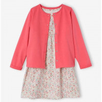 فساتين-vertbaudet-ensemble-fille-cardigan-et-robe-imprimee-fleurs-oeko-tex-rose-الجزائر-وسط