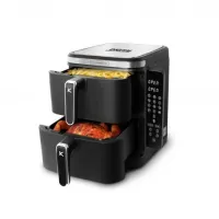 Friteuse à Air Double 12L, Cuisson Simultanée, 12 Programmes, Écran Tactile 