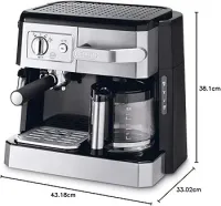 De'Longhi BCO421.S Machine à café 2-en-1, Noir, Métallique