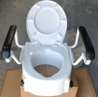Support toilette avec accoudoirs pliable 
