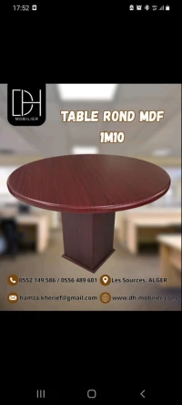 TABLE ROND MDF 1m10