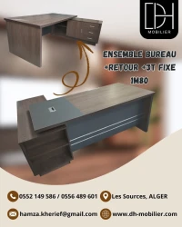 Ensemble bureau+ retour+3t FIxe 1m 80 prix 42 700