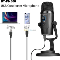 Boya BY-PM500 MICROPHONE À CONDENSATEUR - DOUBLE DIRECTIVITÉ - 24BITS/48 KHZ - USB/USB-C