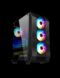Spirit Of Gamer Rogue VI - Boitier PC Gamer ATX Verre Trempé - 4 Ventilateurs LED RGB