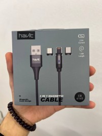 شواحن-وكابلات-havit-cb6145-cable-magnetique-3-en-1-type-c-micro-usb-lightning-charge-rapide-transfert-de-donnees-durable-black-القبة-الجزائر
