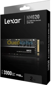 Lexar NM620 SSD 2To - Disque Interne - M.2 2280 PCIe Gen3x4 NVMe Jusqu'à 3500 Mo/S