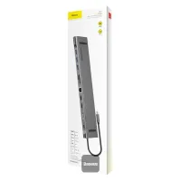 BASEUS ELITEJOY 11 PORT TYPE-C HUB ADAPTER - 3 x USB 3.0 - RJ45 - CARTE SD&TF - 2 HDMI - VGA -TYPE-C