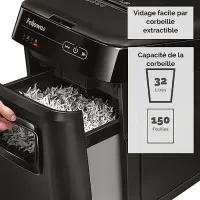 Fellowes Destructeur De Documents AutoMax 105C Coupe Croisée P4 - 32litre
