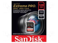 SANDISK EXTREME PRO 128GB - CARTE MÉMOIRE MSDXC UHS-I - JUSQU'À 200 MO/S - UHD 4K - V30