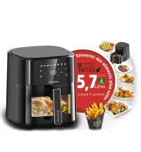  Friteuse Robuste Sans Huile Airfryer Tactile 5.7 L 1700W AF6 Noir