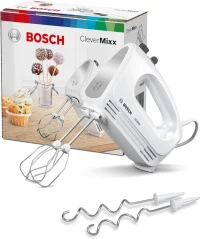 Batteur BOSCH MFQ24200 avec fouets et crochets pétrisseurs  400 W Blanc/Argenté