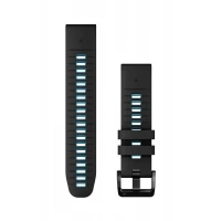 Bracelets de montre QuickFit 26mm Silicone Noir / Bleu Cirrus Garmin - ORIGINAL