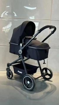 Poussette Bébé Landau Réversible ANGELO - couleur noir et gris - neuf 