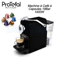Machine à Café à Capsules Protefal 1400 W 19 Bar 700 ml Noir EM-101C