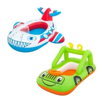 Bateau Bouée Gonflable de Plage et Piscine pour bébé et enfants Motif Voiture et Avion - Bestway